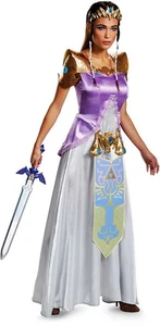 Licensed Nintendo The Legend Of Zelda Zelda Deluxe Adult Women Halloween Costume - Picture 1 of 2
