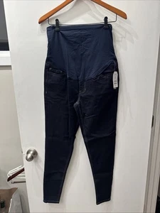 NWT! Time & Tru MED (8-10) Womens Dark Wash Skinny Maternity Jeans - Picture 1 of 8