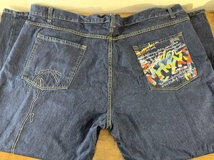 Jeans vintage Karl Kani oro con tasca graffiti uomo 54x32 gamba dritta Y2K - Foto 1 di 7