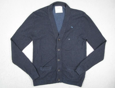 Abercrombie & Fitch Sweater Mens XL Blue Cardigan Knit Button Front Pockets - Image 1 of 4