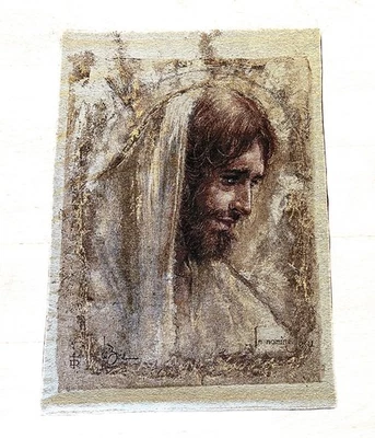RARO Tom DuBois Jesús Tapiz Colgante de Pared Firmado, 26x36 Hogar Iglesia Regalo Foto 1 de 4