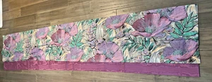 Vintage JC Penney Window Valance viola floreale seta metallizzata anni 80 made in USA 103,5x21" - Foto 1 di 16