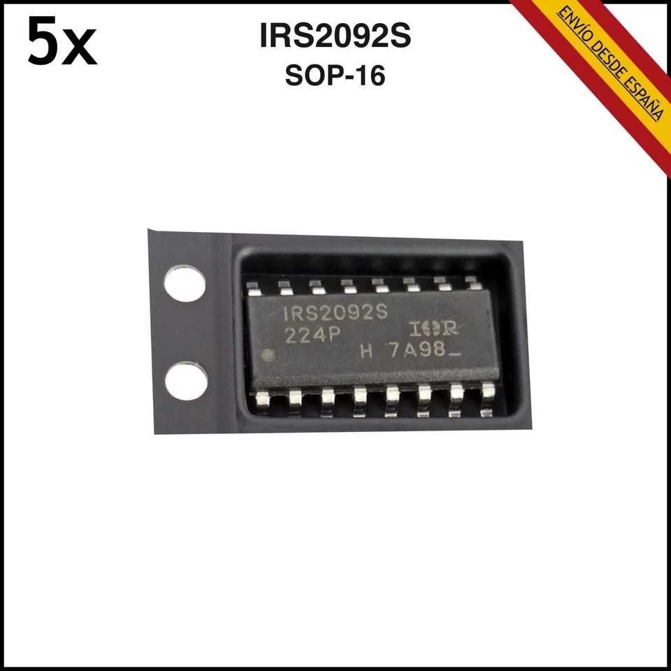 5x IRS2092S IS2092 IRS2092SPBF IRS2092STRPBF PWM SOP-16 - Imagen 1 de 1