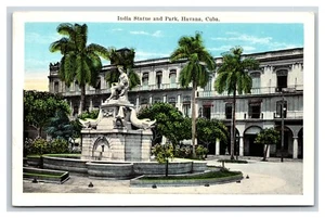 Indien Statue und Park Havanna Kuba UNP WB Postkarte W2 - Bild 1 von 2