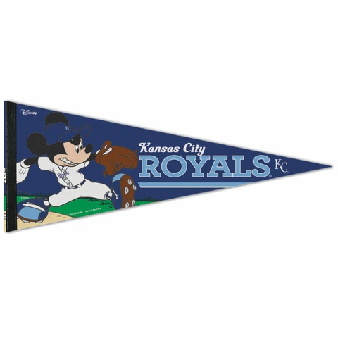 KANSAS CITY ROYALS MICKEY MOUSE DISNEY PREMIUM QUALITY PENNANT 12"X30" BANNER Cover