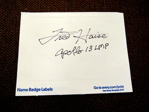 FRED HAISE APOLLO 13 LMP NASA ASTRONAUT SIGNED AUTO VINTAGE BOOK PLATE BEAUTY - Picture 1 of 3