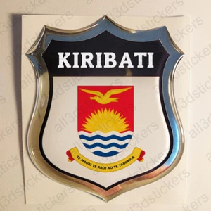 Pegatina Kiribati Escudo de Armas 3D Emblema Vinilo Adhesivo Resina Relieve Moto - Picture 1 of 1