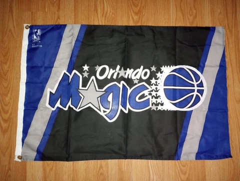 Vintage 90s Ace Novelty Co. NBA Orlando Magic Flag 24" x 37" Shaq Penny Hardaway Cover