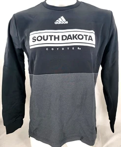 NEW South Dakota Coyotes Black Adidas Team Issue Crew Neck Sweatshirt Men's L - Picture 1 of 8