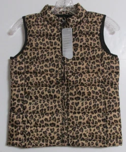 Girl's GAP Kids Upcycled Lightweight Puffer Vest Cheetah Size Large (10) - Picture 1 of 8