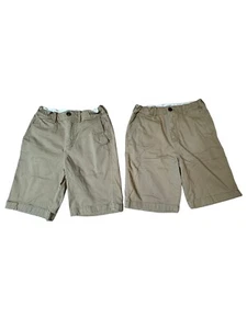 2 Abercrombie & Fitch/Abercrombie Kids Khaki Chino Shorts Uniform Sz Boy's 15/16 - Picture 1 of 6