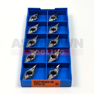 10pcs VCGT160402 VCGT160404 VCGT160408 AK H01 Carbide Lathe Inserts - Picture 1 of 6