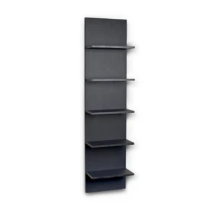 Hanging Wall Shelf 5 Narrow Vertical Shelves Modern Sleek Minimalist Black Decor - Picture 1 of 6