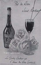 1929 CHERRY ROCK SOUL OF THE ROSE FLOWER COCKTAIL ADVERTISEMENT FRENCH AD PUB