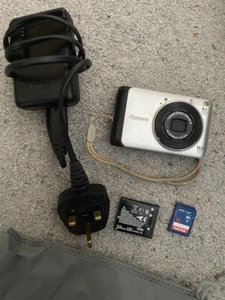 Canon Digital Camera PowerShot A3000 IS 10.0MP SILVER Battery Power cable etc - Picture 1 of 11