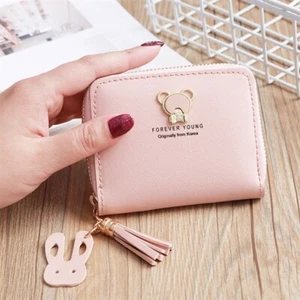 Women's Leather Coin Card Purse Cute Small Bag Zipper Wallet Clutch Mini Handbag - Picture 1 of 22