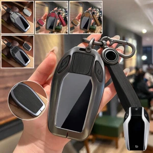 Zinc Alloy Leather Car Key Case Cover For BMW 5 7 I8 G12 G30 X3 730Li 740i X4 - Picture 1 of 20