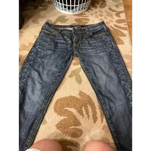 Treibholz Sundance Boho floral bestickt Seite mittelhoch Schmale Jeans Größe 30 - Bild 1 von 6