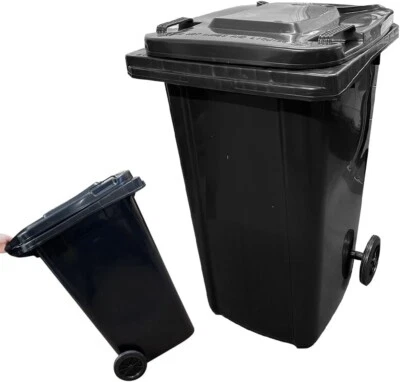 Wheelie Bin Large 240L Council Size Bin Industrial Outdoor Rubbish Rubber Wheel - Image 1 of 3