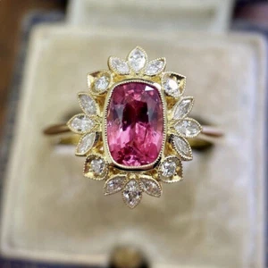 Anillos enchapados en oro amarillo de 18k elegantes joyas de circonita cúbica para mujer talla 6-10 - Imagen 1 de 4