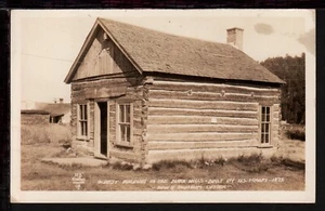 USA SOUTH DAKOTA BLACK HILLS TROOPS CONSTRUCT 1875 BUILDING REAL PHOTO POSTCARD - Picture 1 of 2