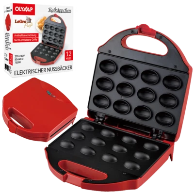 Electric Baking Machine Nut Baker Waffle Maker Red Black Anti Juice Coating - Image 1 of 3
