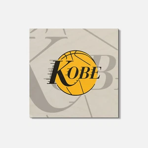 Koby Bryant Logo Black 4'' X 4'' Square Wooden Coaster - Picture 1 of 3