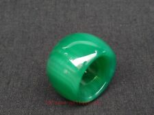 Collection China Natural Green Agate Carvings Thumb Ring or Pendant Decoration 
