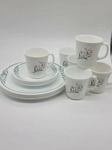 Vintage Corelle Rosemarie dinnerware 6-Dinner Plates 6-Dessert Plates 6-Mug - Picture 1 of 8
