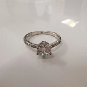 Sparkling Crown Solitaire Ring S925 ALE Pandora Clear - Picture 1 of 4