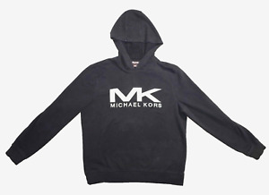 Michael Kors Black Hoodie With Reflective Logo Sweatshirt Men's Size Large