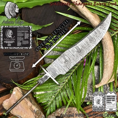 Пепельный край ручной ковки Twist Дамаск пустое лезвие Wootz стали предохранитель туризм - Изображение 1 из 4