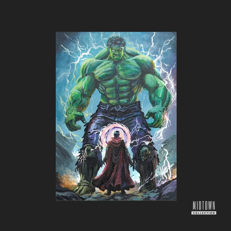 Hulk / Dr. Strange - Marvel - 1/1 Original Artist Sketch Card (Signed) - Image 1 of 1