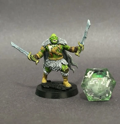 Miniatura Dungeons and Dragons - Ork Barbarian - Pintado a mano Foto 1 de 4