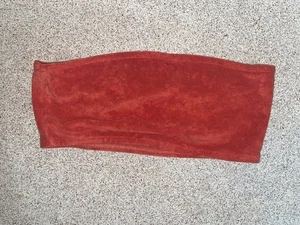 Boohoo Womens UK Size 10 Orange Cropped Boob Tube Top (EX COND) - Picture 1 of 2