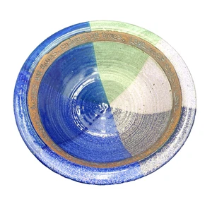 Ciotola in gres Claybanks Pottery (MI), versi d'amore con scritta - 1 Cor. 13:7, come nuovo - Foto 1 di 15