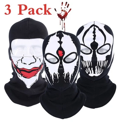 3 Pack Funny Mask Balaclava Hats Men Cosplay Ghost Skull Full Face Cover - Image 1 of 4