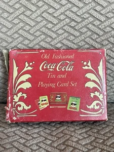 Vintage Coca Cola Collectibles Antique Tin And Playing Card Set - Picture 1 of 3