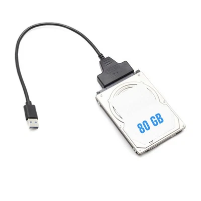 Adapter Converter for Hard Disk HDD SSD USB 3 To SATA 2,5 " With HDD 80GB - Image 1 of 4