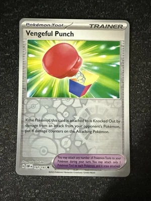 Vengeful Punch 197/197- Obsidian Flames- Reverse Holo Uncommon- NM/M - Image 1 of 2