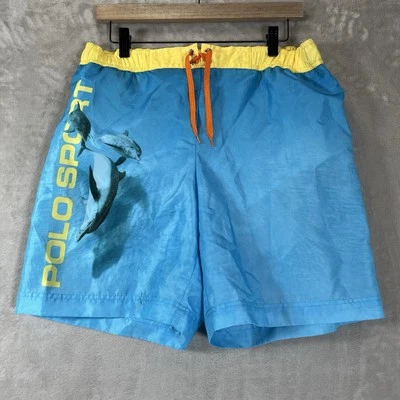 Traje de baño mediano vintage polo deportivo estampado de delfines RARO Foto 1 de 4