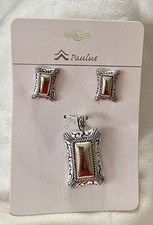 DOUG PAULUS Large Pendant and Matching Earrings. Never Worn, Original Card.