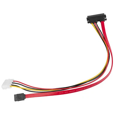 SATA Combo Cable Internal Desktop PC HDD DVD Drive 22pin Data 4pin Power Wire - Image 1 of 4