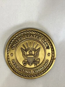Recruiting Command John F Kennedy US Navy Challenge Coin, 2” DIA - Picture 1 of 4