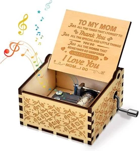 Mother's Day Gifts from Daughter Son Best Mama Hand Crank Music Box for Mom - Picture 1 of 7