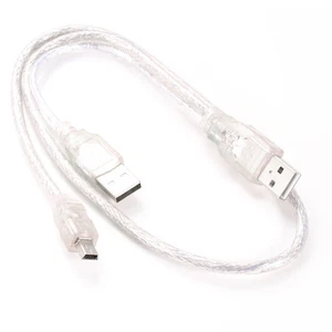 Dual USB2.0 A to Mini-B 5pin Male to Male Adatper Y Splitter Cable Cord f PC HDD - Picture 1 of 6