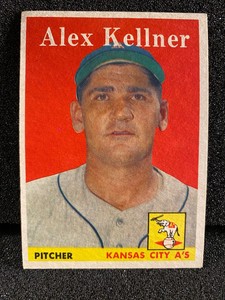 1958 TOPPS BASEBALL #3 - ALEX KELLNER - KANSAS CITY A'S  - EXC -NMT