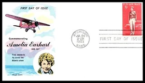 1963 Airmail 8c Amelia Earhart Sc C68 FDC with premium Fluegel cachet (C36 - Picture 1 of 1