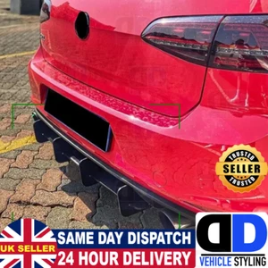 VW Golf Mk7 GTI 2013-2016 Gloss Black Rear Blade Style Diffuser Trim - Picture 1 of 5