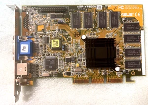 ASUS AGP-V3800 (TF) NVIDIA TNT2 16M AGP VIDEO CARD VGA, COMP SVIDEO OUT MXB24 - Picture 1 of 3